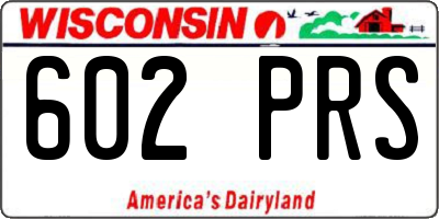WI license plate 602PRS