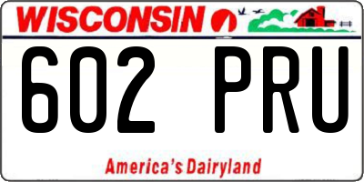 WI license plate 602PRU