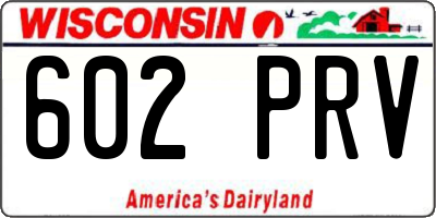 WI license plate 602PRV