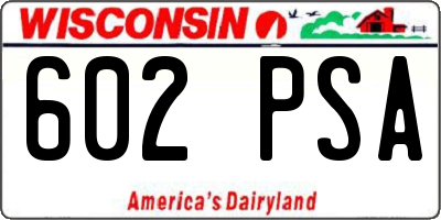 WI license plate 602PSA