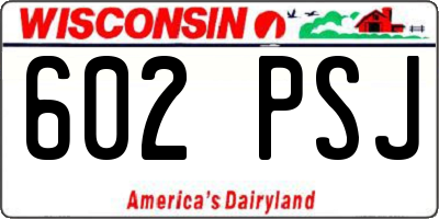 WI license plate 602PSJ
