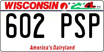 WI license plate 602PSP
