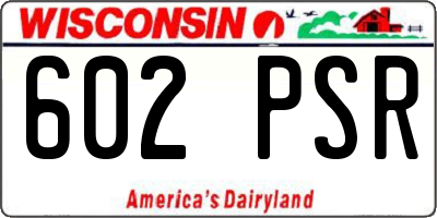 WI license plate 602PSR