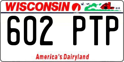 WI license plate 602PTP