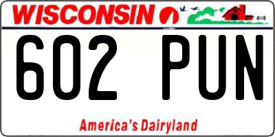 WI license plate 602PUN