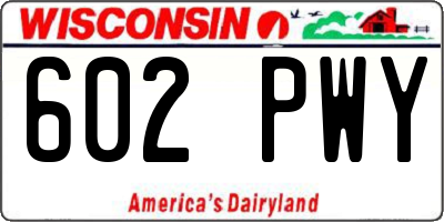 WI license plate 602PWY