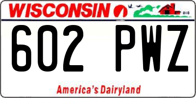 WI license plate 602PWZ