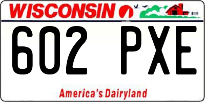WI license plate 602PXE
