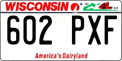 WI license plate 602PXF