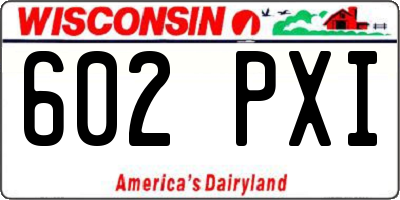 WI license plate 602PXI