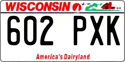 WI license plate 602PXK