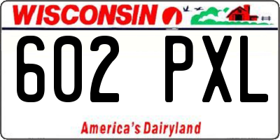 WI license plate 602PXL