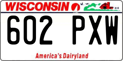WI license plate 602PXW