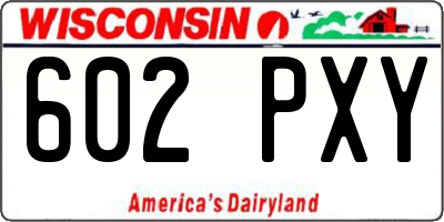WI license plate 602PXY
