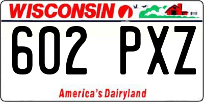 WI license plate 602PXZ