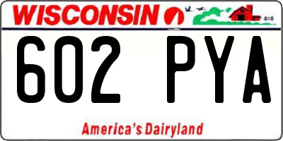 WI license plate 602PYA