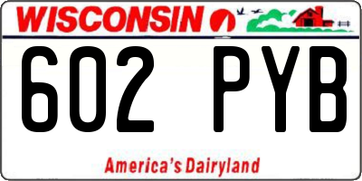 WI license plate 602PYB