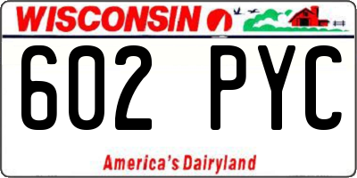 WI license plate 602PYC
