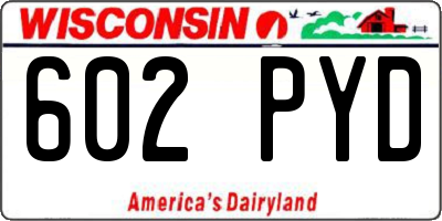 WI license plate 602PYD