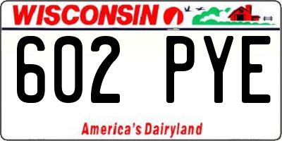 WI license plate 602PYE