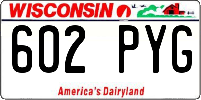 WI license plate 602PYG