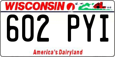WI license plate 602PYI