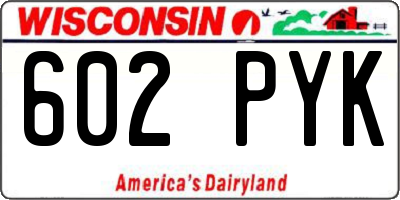 WI license plate 602PYK