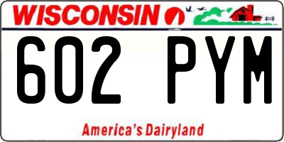 WI license plate 602PYM