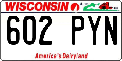 WI license plate 602PYN
