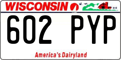 WI license plate 602PYP