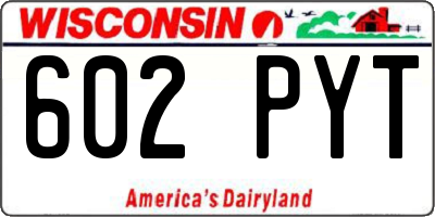 WI license plate 602PYT