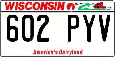 WI license plate 602PYV