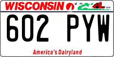 WI license plate 602PYW