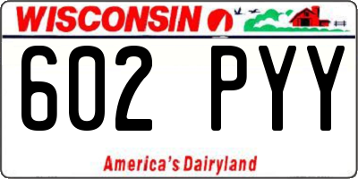 WI license plate 602PYY