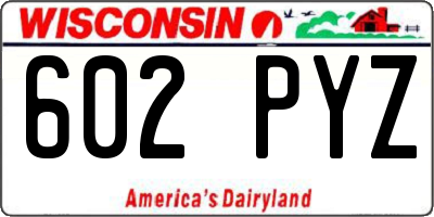 WI license plate 602PYZ