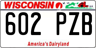 WI license plate 602PZB