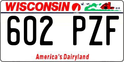 WI license plate 602PZF