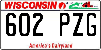 WI license plate 602PZG