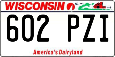 WI license plate 602PZI