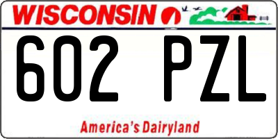 WI license plate 602PZL