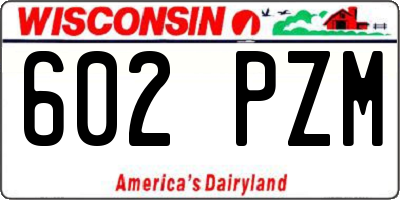 WI license plate 602PZM