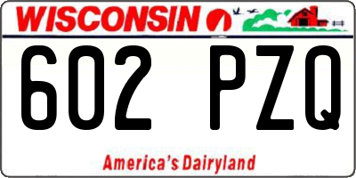 WI license plate 602PZQ