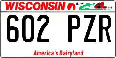 WI license plate 602PZR