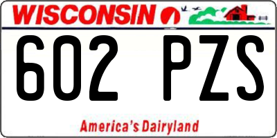 WI license plate 602PZS