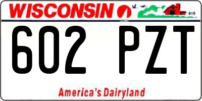 WI license plate 602PZT