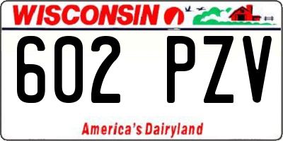WI license plate 602PZV