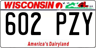 WI license plate 602PZY
