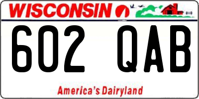 WI license plate 602QAB