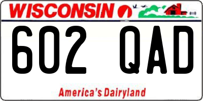WI license plate 602QAD