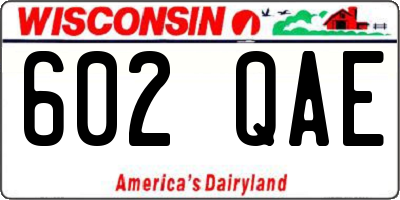 WI license plate 602QAE